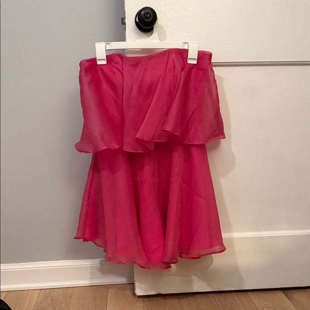 Pink Strapless Ruffled Romper - Picture 3 of 3